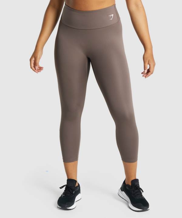 Damske Legíny Gymshark Training 7/8 Hnede | DQ4382567